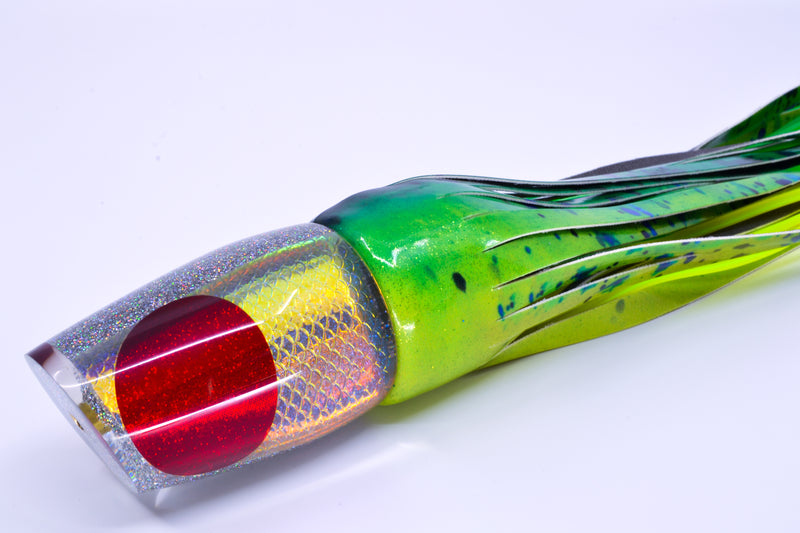 Koya Lures Rainbow Scale Silver Glitter Pearl Red Eyes Medium 861 12" 8oz FT Vinyl Mahi GZE