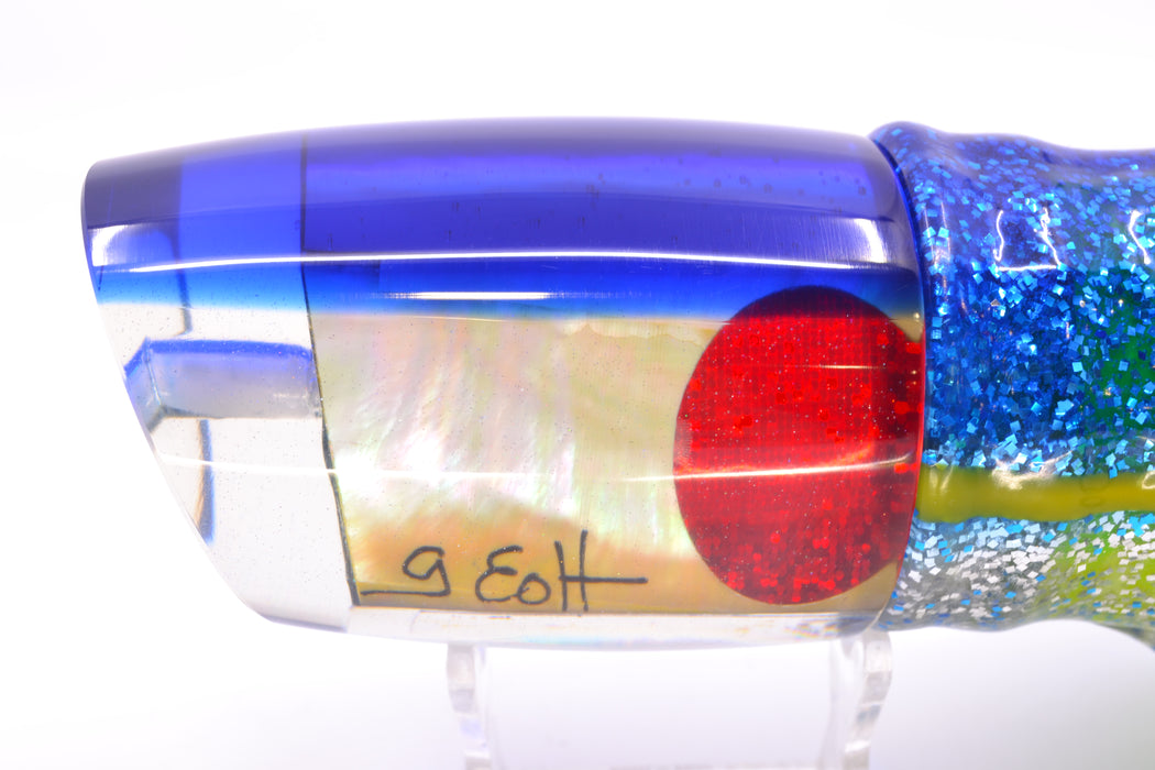 Marlin Magic Golden MOP Blue Back Red Eyes XL Ruckus 16" 17oz Skirted Blue-Silver