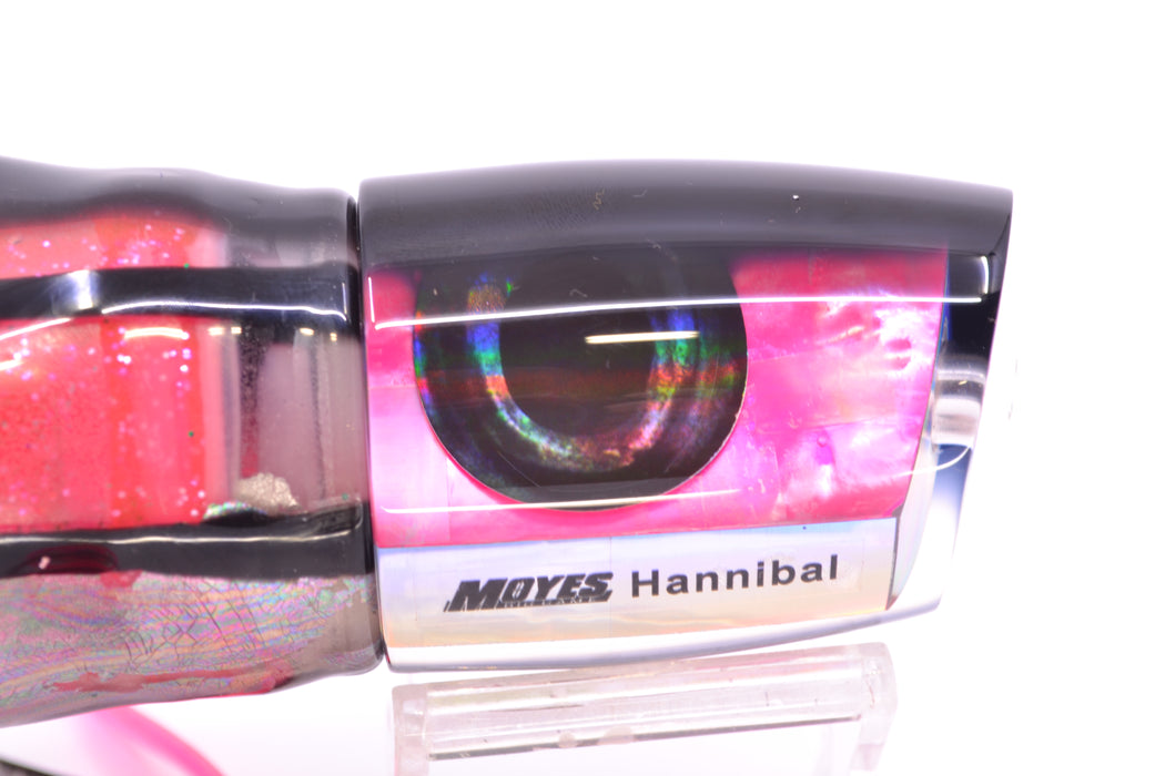 Moyes Lures Pink MOP Black Back Hannibal 14" 9oz Skirted Black Skipjack/Pink