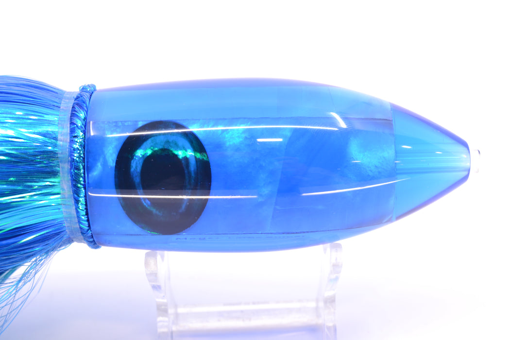 Moyes Lures Blue MOP Large Ono Bullet 14" 12oz Strobez Royal Blue/White *Mislabeled*