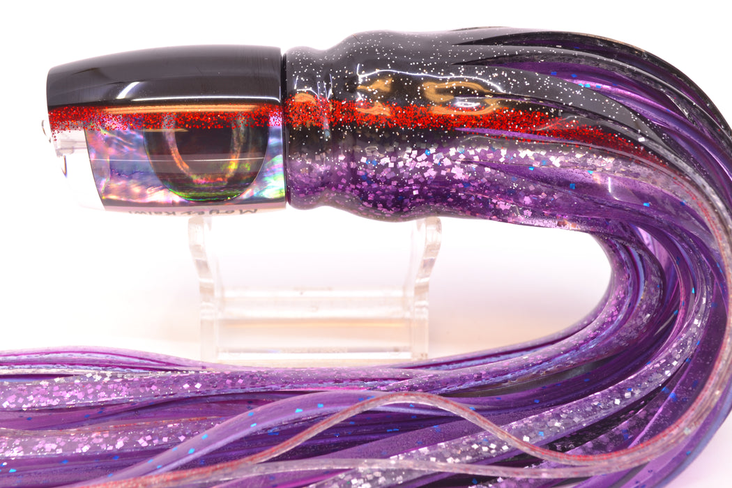Moyes Lures Rainbow MOP Black-Red Back Taxi Eyes Kaiwi 10" 4.5oz Skirted