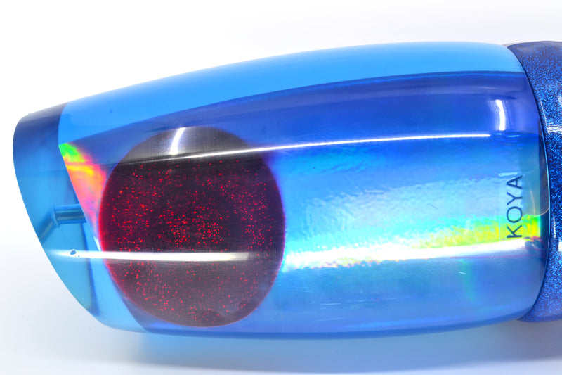 Koya Lures Blue Rainbow Red Eyes XXXXL Poi Dog Teaser 8lb Vinyl Blue *CHIPPED* GZE