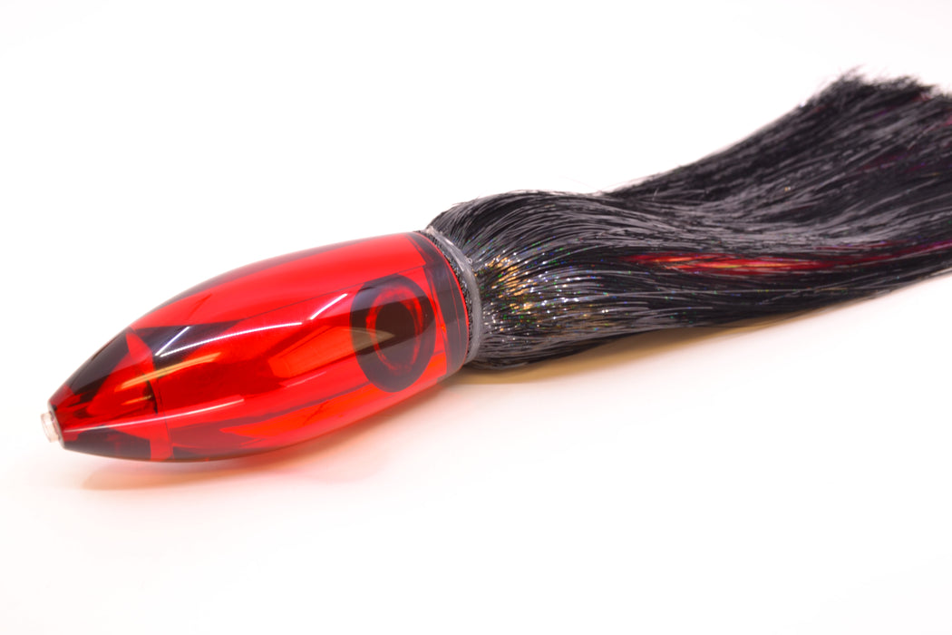 Moyes Lures Red Mirrored Large Ono Bullet 14" 12oz Strobez Black/Red