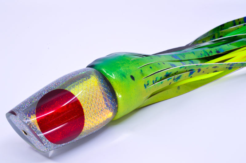 Koya Lures Rainbow Scale Silver Glitter Pearl Red Eyes Medium 861 12" 8oz FT Vinyl Mahi GZE
