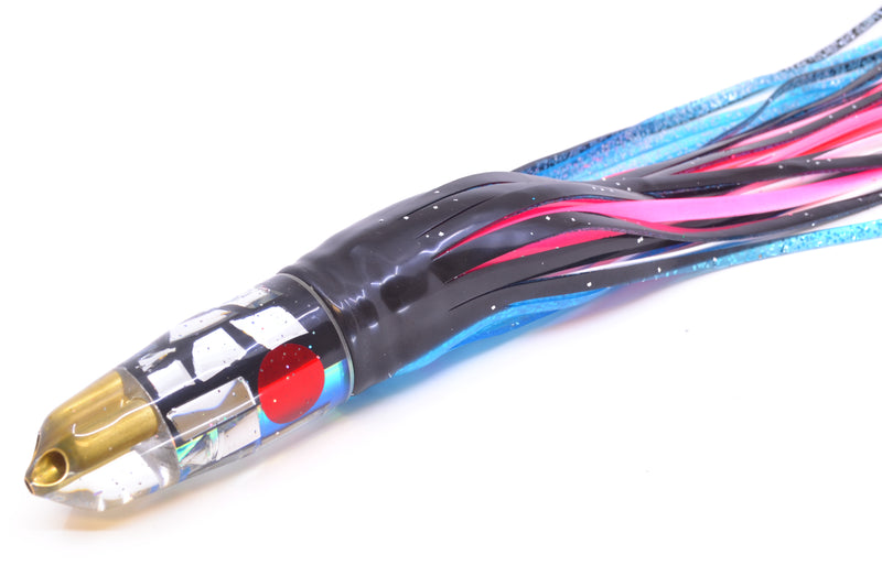 Tanigawa Lures Black-Rainbow Cracked Glass 2-Hole Bullet 9"+ 10.5oz Skirted