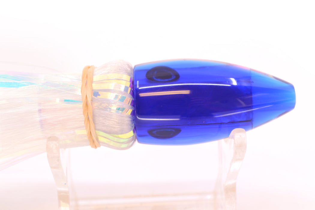 Moyes Lures Pink MOP Blue Back Taxi Eyes Poon 5" 1.3oz Skirted White Hair