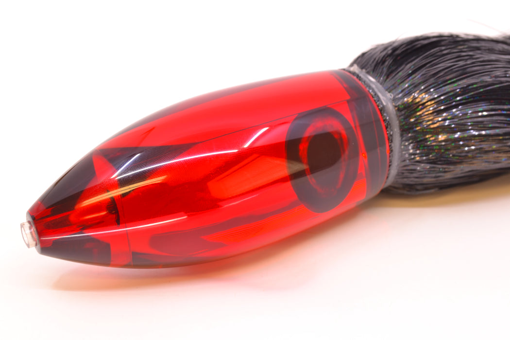 Moyes Lures Red Mirrored Large Ono Bullet 14" 12oz Strobez Black/Red