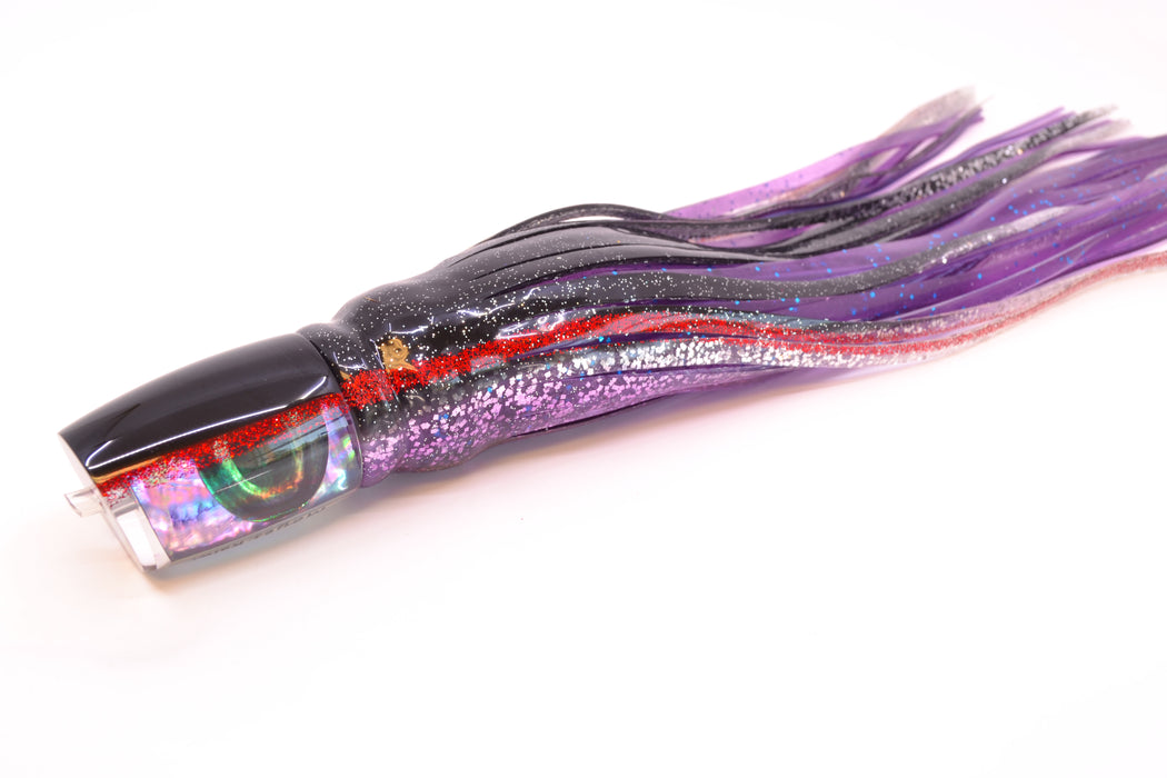 Moyes Lures Rainbow MOP Black-Red Back Taxi Eyes Kaiwi 10" 4.5oz Skirted