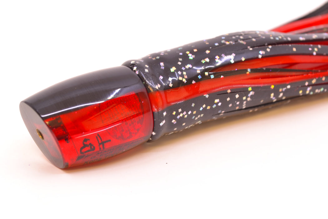 Marlin Magic Red Awabi Black Back Red Eyes Tiny Ruckus 7" 3oz Skirted Black/Red