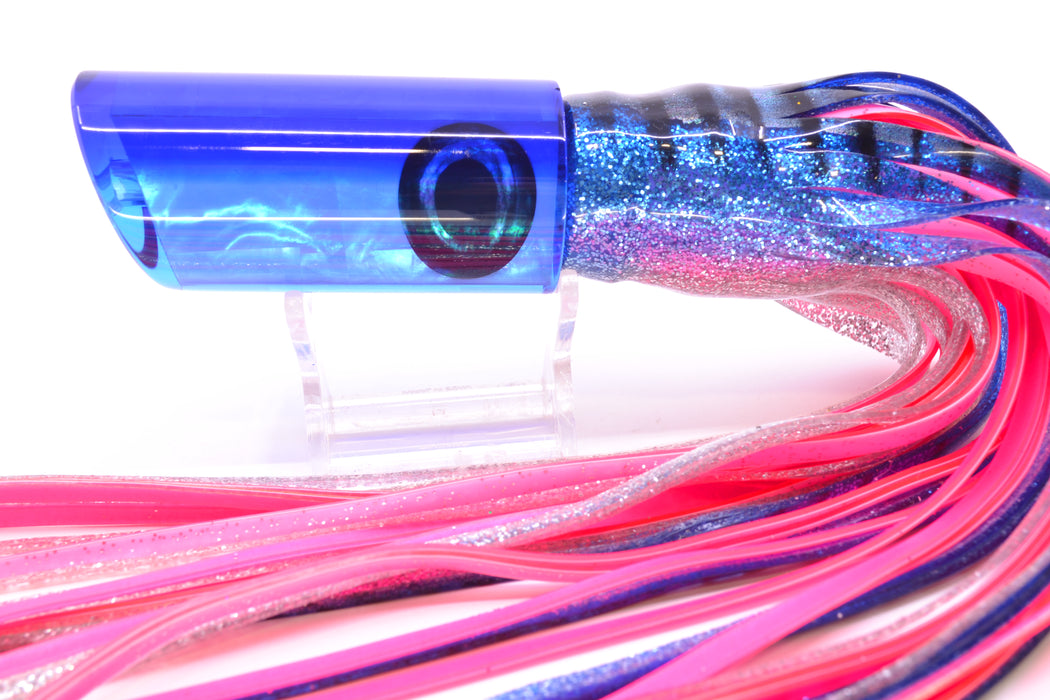 Moyes Lures Ice Blue MOP Blue Back Taxi Eyes Medium Pipe Bomb 12" 7.5oz Skirted GZE