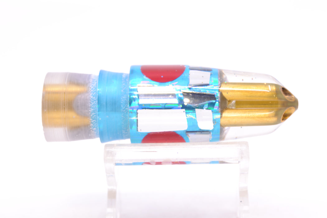 Tanigawa Lures Ice Blue Rainbow Cracked Glass Red Eyes 2-Hole Bullet 7" 5oz