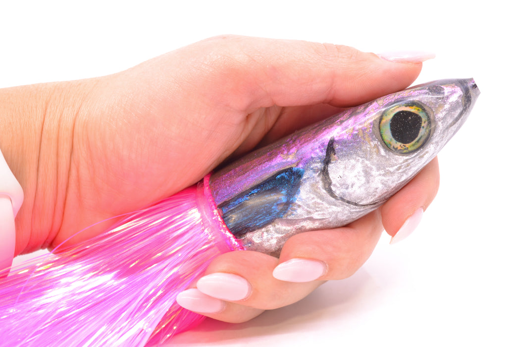 Ali'i Kai Lures Purple-Silver Malolo 12" 10oz Strobez Pink/White