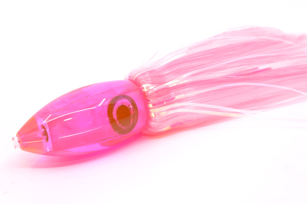 Moyes Lures Pink MOP Small Ono Bullet 7" 3.8oz Skirted Mixed Pink-White Hair