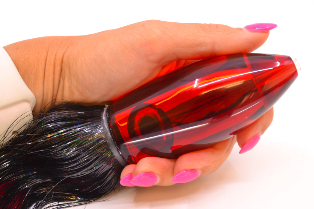 Moyes Lures Red Mirrored Large Ono Bullet 14" 12oz Strobez Black/Red