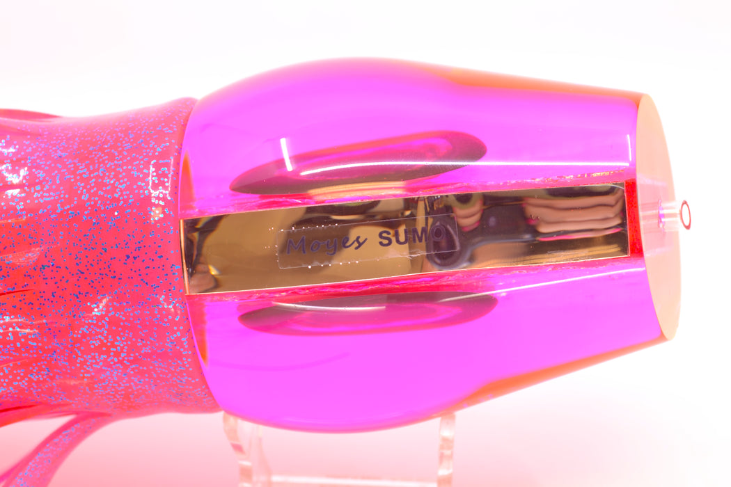 Moyes Lures Pink-Purple Dichro Pink Back Taxi Eyes Sumo Teaser 27oz Skirted Pink