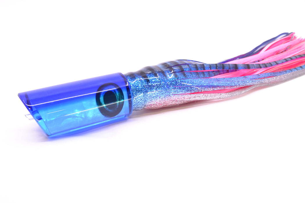 Moyes Lures Ice Blue MOP Blue Back Taxi Eyes Medium Pipe Bomb 12" 7.5oz Skirted GZE