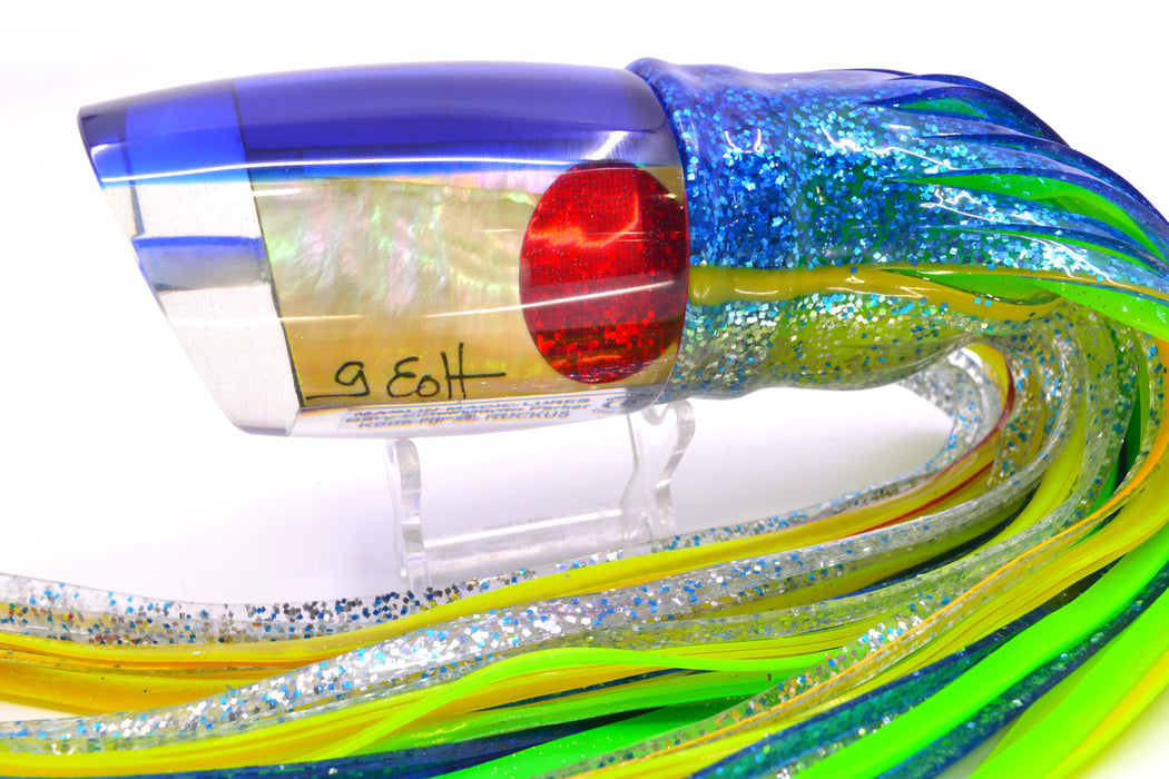 Marlin Magic Golden MOP Blue Back Red Eyes XL Ruckus 16" 17oz Skirted Blue-Silver