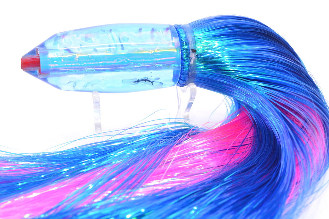 Aloha Lures Ice Blue Rainbow Dichro Ice Rainbow Deep Six 9" 6oz Strobez Royal Blue/Pink