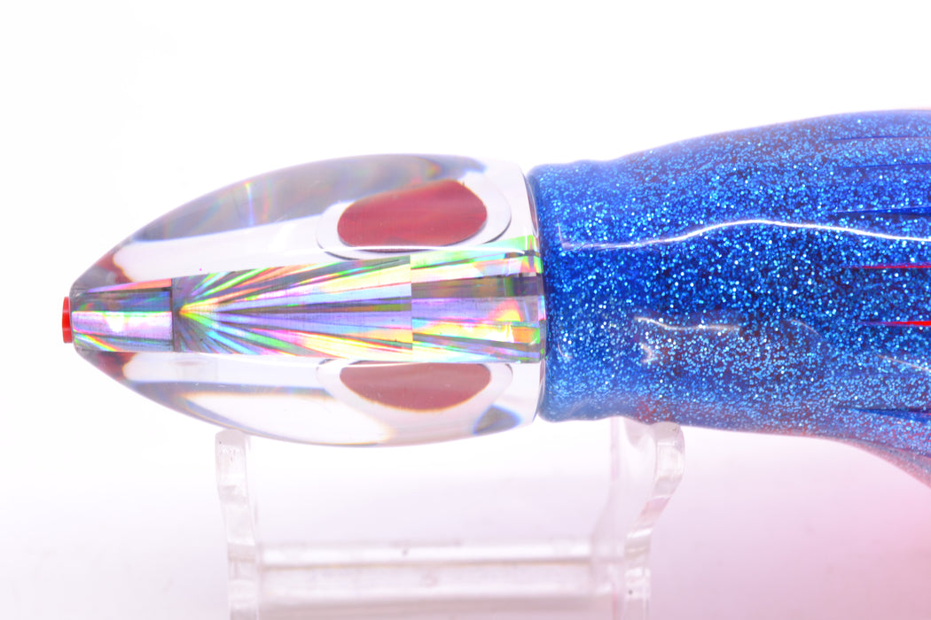 Aloha Lures Chrome Pearl Red-Silver Eyes Uncle Moe 9" 5oz Skirted Blue-Silver/Orange-Pink