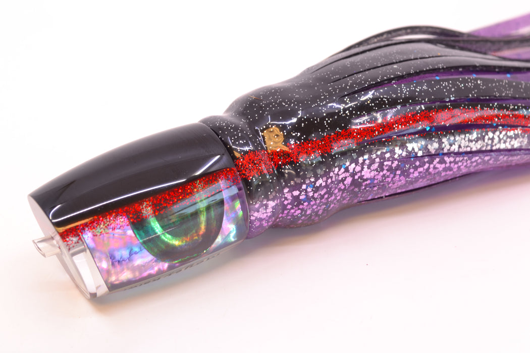 Moyes Lures Rainbow MOP Black-Red Back Taxi Eyes Kaiwi 10" 4.5oz Skirted