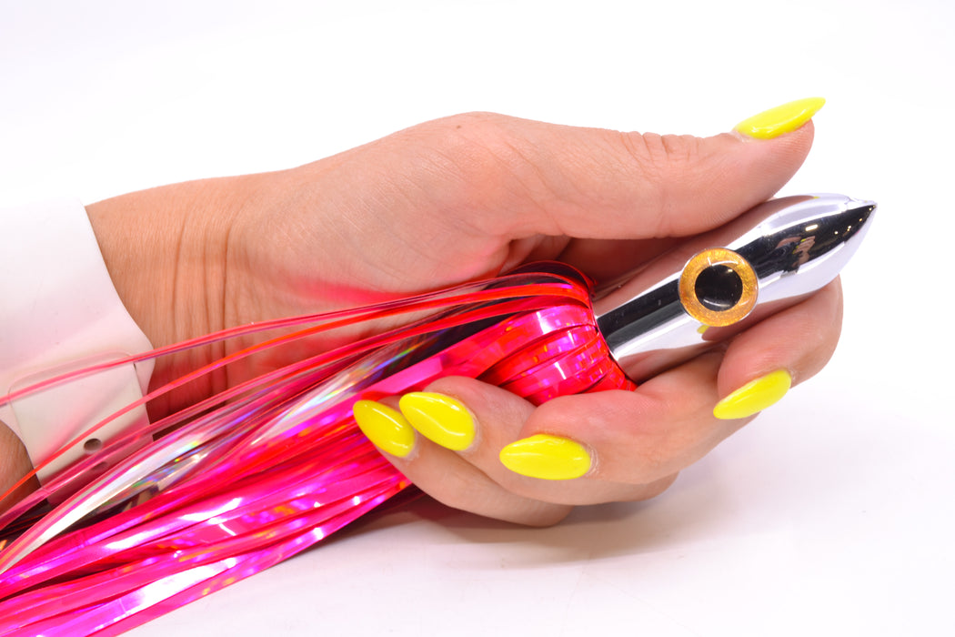 Iland Lures Pink Mylar Hair Chrome Head "Hawaiian Eye" Ilander 8.5" 2.5oz IL400M-PK