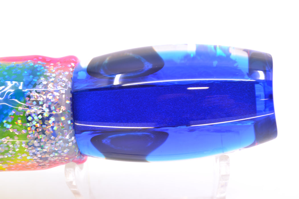 Moyes Lures Blue-Pink Dichro Blue Back Medium Argus 12" 6.5oz Skirted Holo-Blue Bars