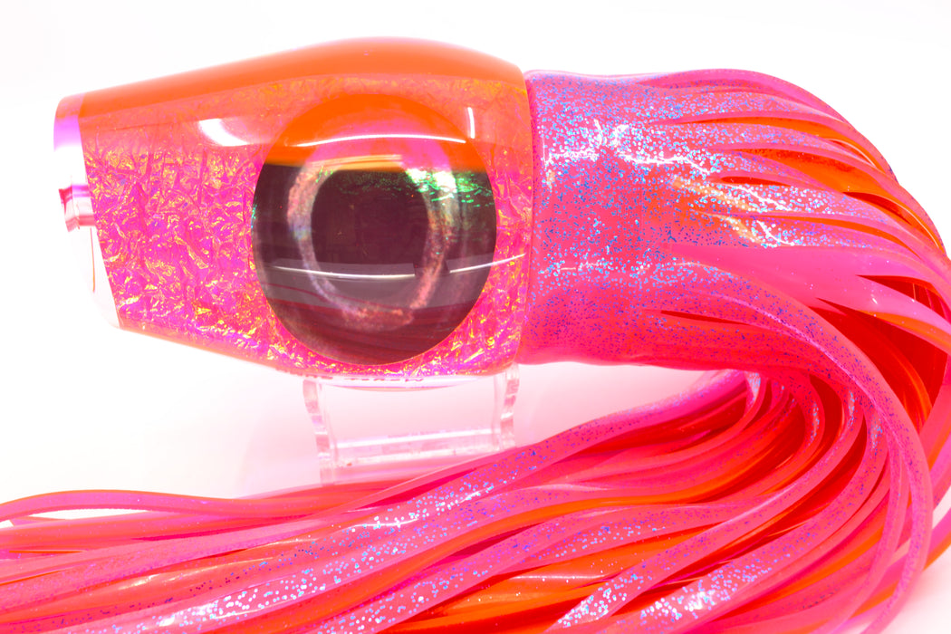 Moyes Lures Pink-Purple Dichro Pink Back Taxi Eyes Sumo Teaser 27oz Skirted Pink