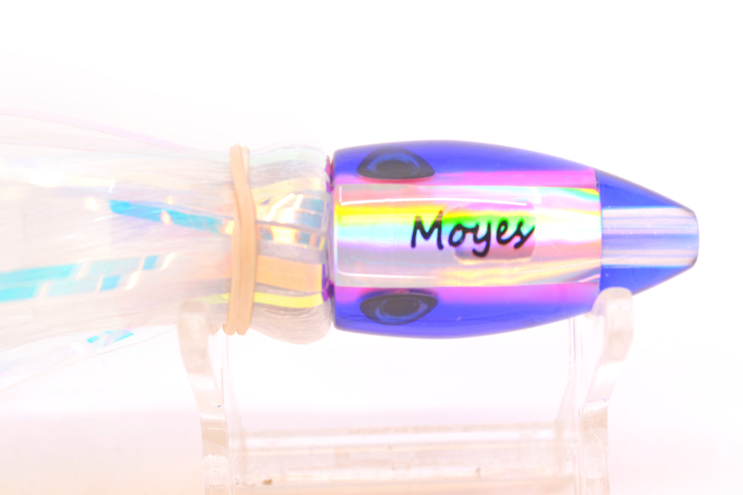 Moyes Lures Pink MOP Blue Back Taxi Eyes Poon 5" 1.3oz Skirted White Hair