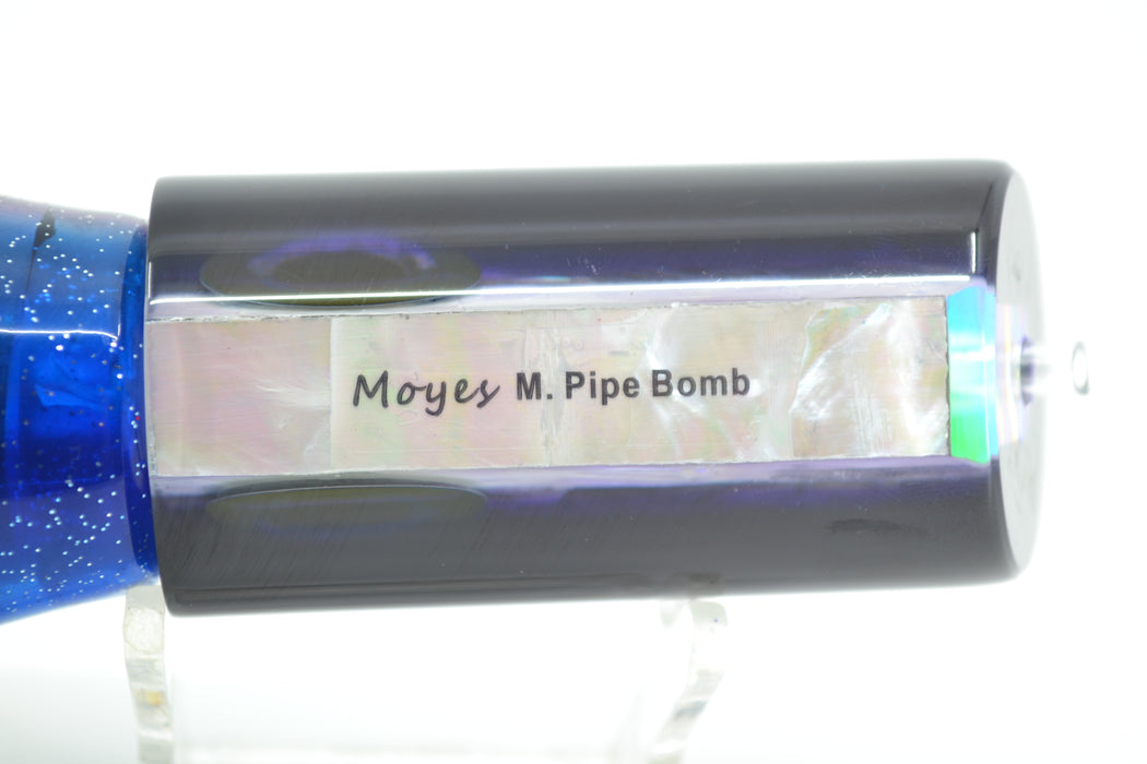 Moyes Lures Skipjack Paua-MOP Black-Purple Back Medium Pipe Bomb 12" 7.5oz Skirted