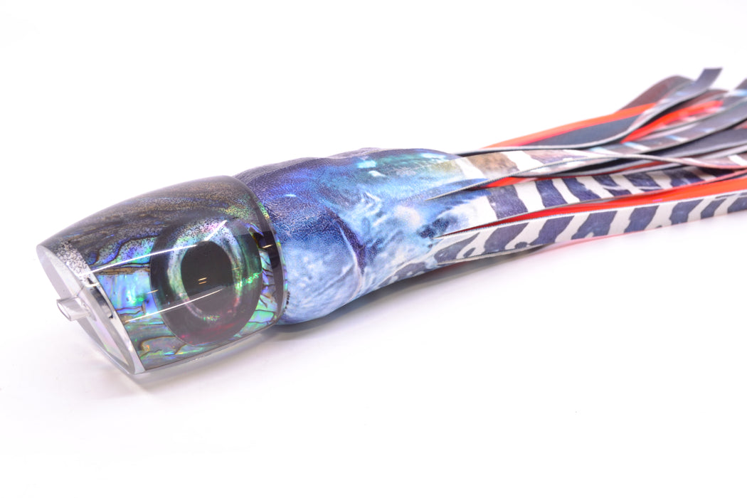 Moyes Lures Blue-Purple Abalone Black Back Bushmaster 12" 7.5oz ALV Vinyl Wahoo