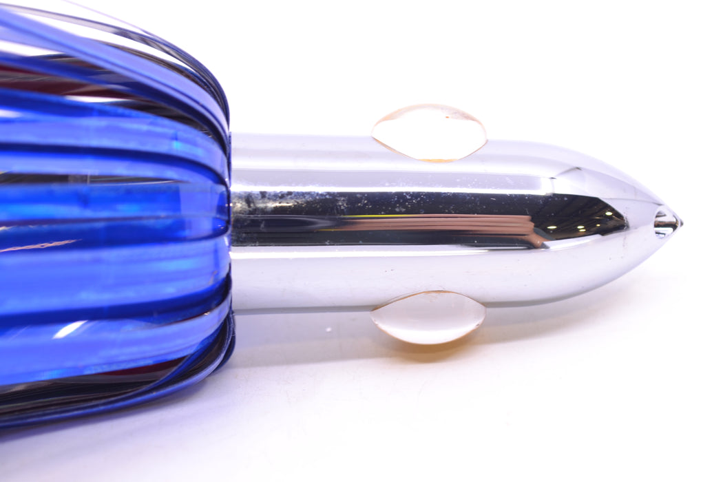 Iland Lures Blue-Red Mylar Hair Chrome Head "Hawaiian Eye" Ilander 8.5" 2.5oz IL400M-BL/RD
