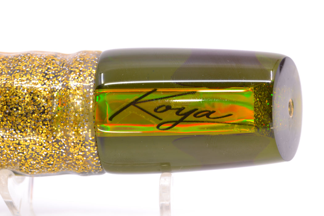 Koya Lures Smoke Rainbow Red Eyes 614 9" 7oz Skirted Black-Yellow-Gold GZE