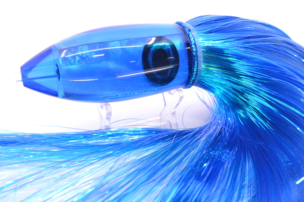 Moyes Lures Blue MOP Large Ono Bullet 14" 12oz Strobez Royal Blue/White *Mislabeled*