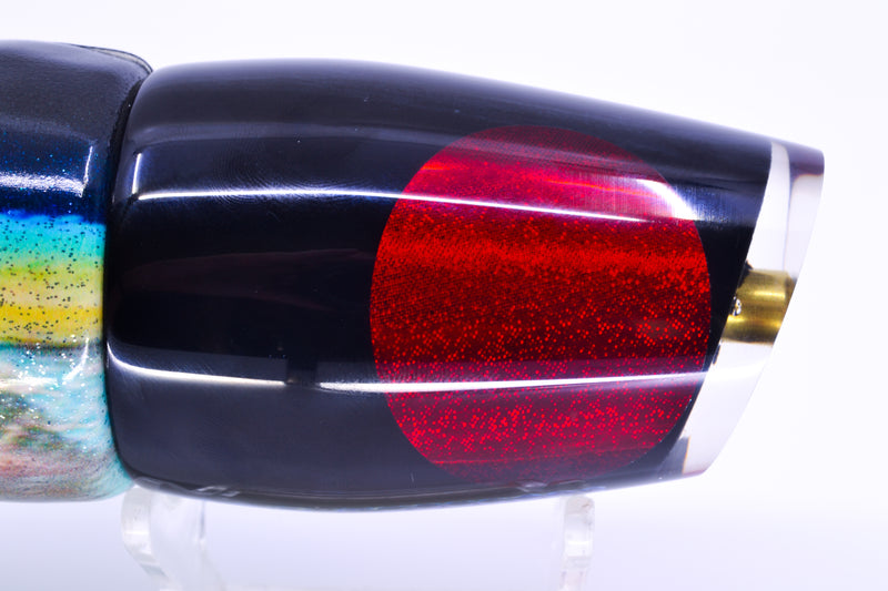 Koya Lures Black Pearl Red Eyes Medium 861 12" 8oz Fire Tailz Vinyl Yellowfin