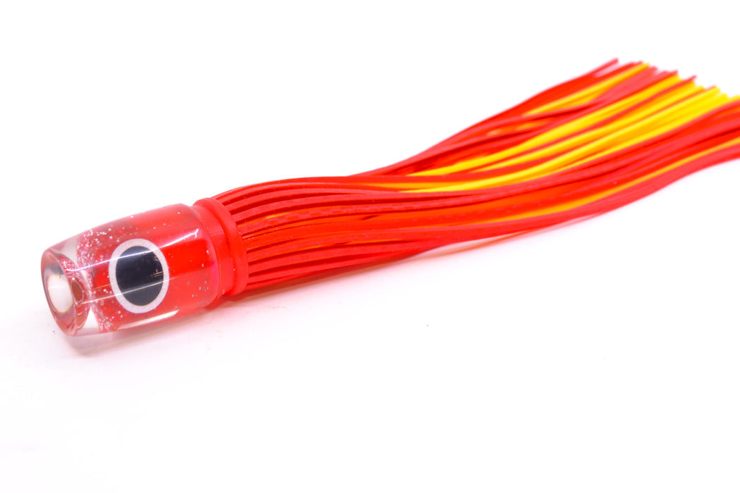 Amaral Lures Red Pearl Black-Silver Eyes Baby Jararaca 5" 1.4oz Red/Yellow
