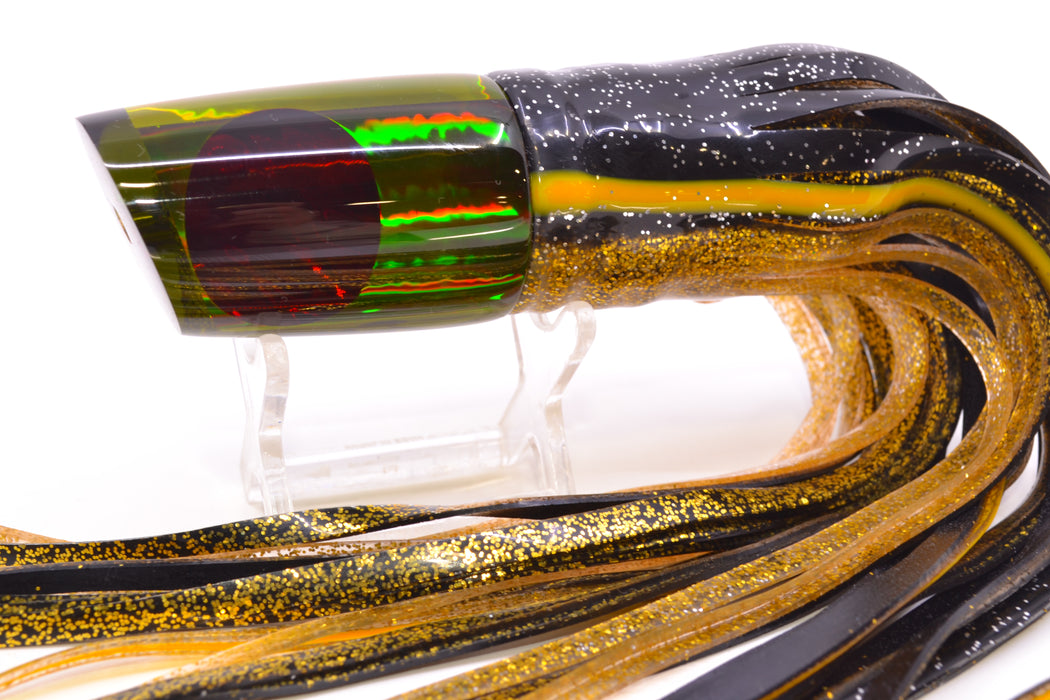 Koya Lures Smoke Rainbow Red Eyes 614 9" 7oz Skirted Black-Yellow-Gold GZE