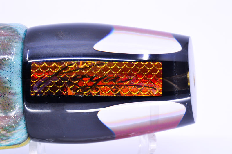 Koya Lures Black Pearl Red Eyes Medium 861 12" 8oz Fire Tailz Vinyl Yellowfin