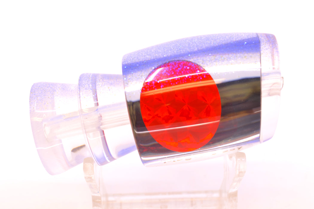 Moyes Lures Clear Mirrored Blue Glitter Back Red Eyes Medium J-Boy 12" 4oz