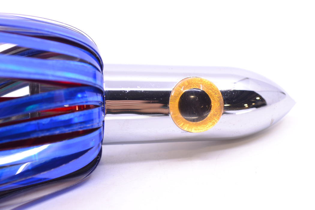 Iland Lures Blue-Red Mylar Hair Chrome Head "Hawaiian Eye" Ilander 8.5" 2.5oz IL400M-BL/RD