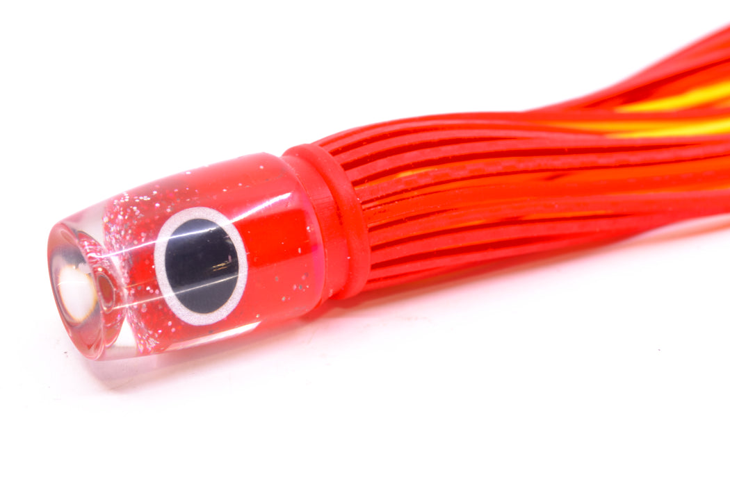 Amaral Lures Red Pearl Black-Silver Eyes Baby Jararaca 5" 1.4oz Red/Yellow