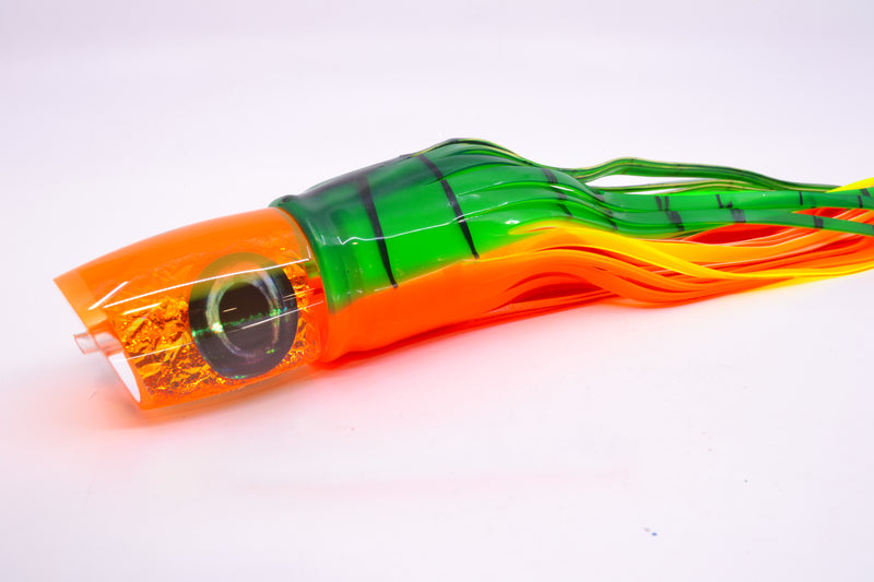 Moyes Lures Orange Dichro Orange Back Hannibal 14" 9oz Skirted Guacamaya