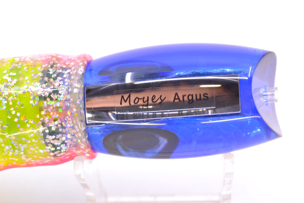 Moyes Lures Blue-Pink Dichro Blue Back Medium Argus 12" 6.5oz Skirted Holo-Blue Bars