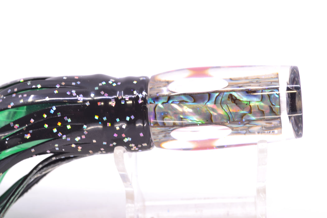 Bonze Lures Paua Shell Red Eyes The Heat 9" 2oz Skirted Black-Aurora
