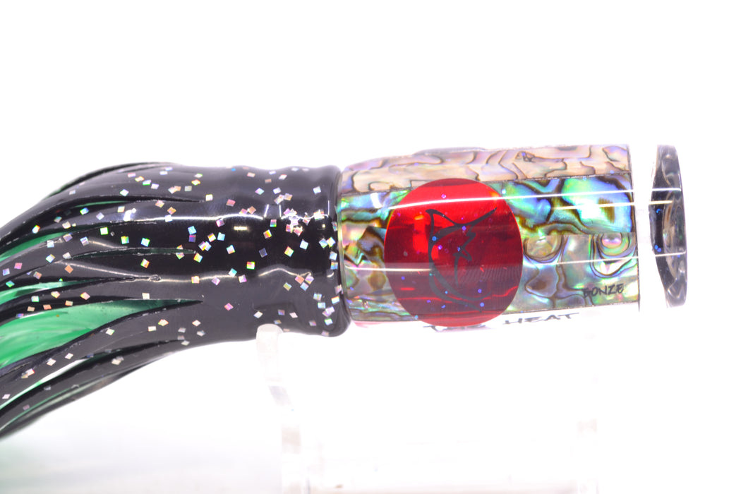 Bonze Lures Paua Shell Red Eyes The Heat 9" 2oz Skirted Black-Aurora
