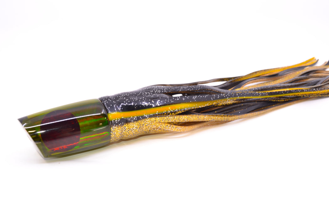 Koya Lures Smoke Rainbow Red Eyes 614 9" 7oz Skirted Black-Yellow-Gold GZE