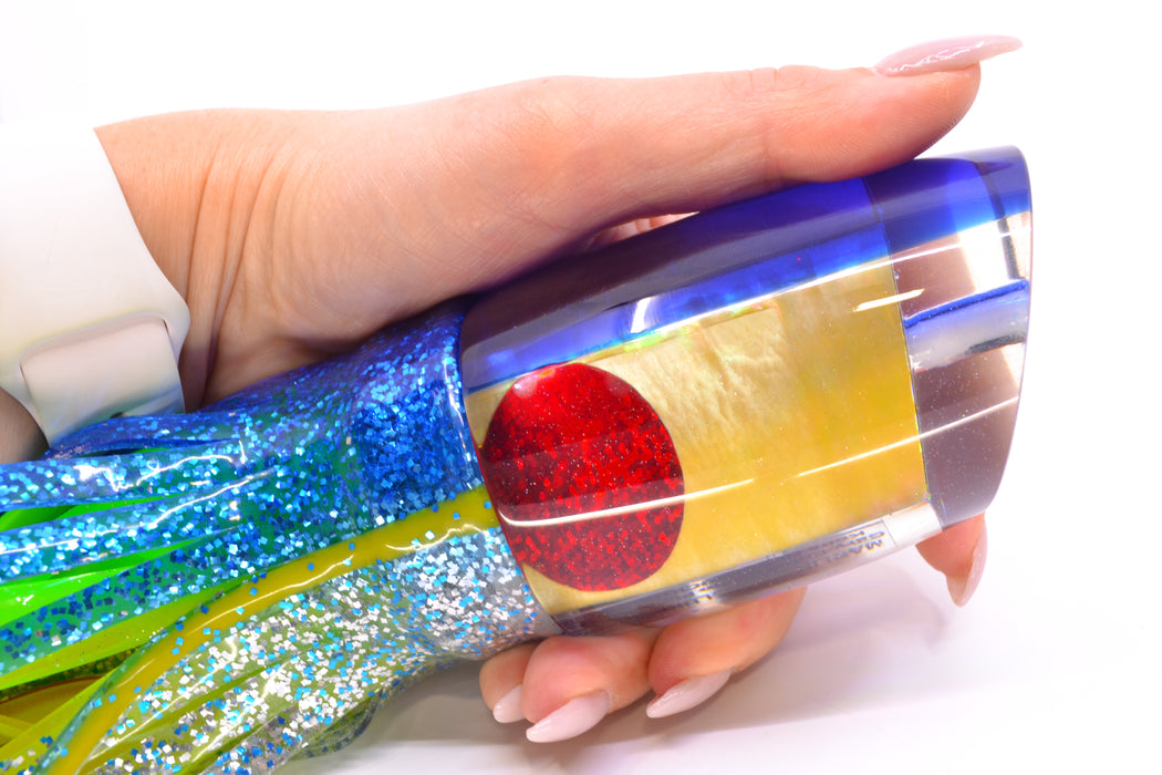 Marlin Magic Golden MOP Blue Back Red Eyes XL Ruckus 16" 17oz Skirted Blue-Silver