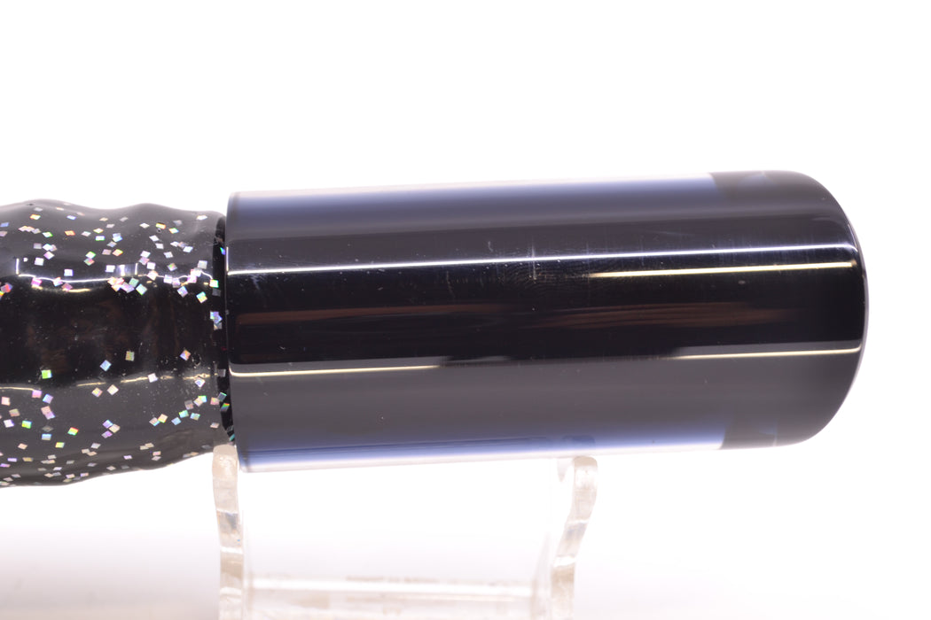 Moyes Lures Black Pearl Black Back Red Eyes Medium Pipe Bomb 12" 7.5oz Skirted Black GZE