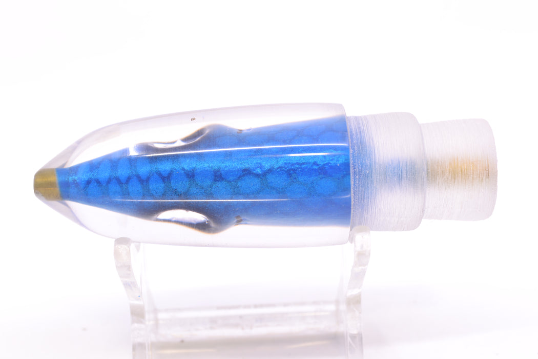 Tsutomu Lures Blue Dot Back Blue-Silver Fish Head Ali'i Bullet 7" 4oz