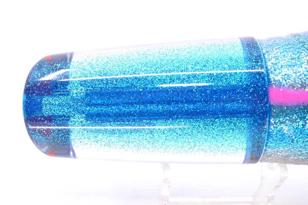 TANTRUM Lures Silver Rainbow Scale Blue Glitter Back Red Eyes XL Kaboom 14" 13oz Skirted GZE