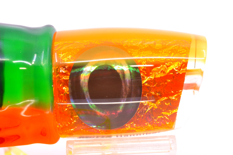 Moyes Lures Orange Dichro Orange Back Hannibal 14" 9oz Skirted Guacamaya
